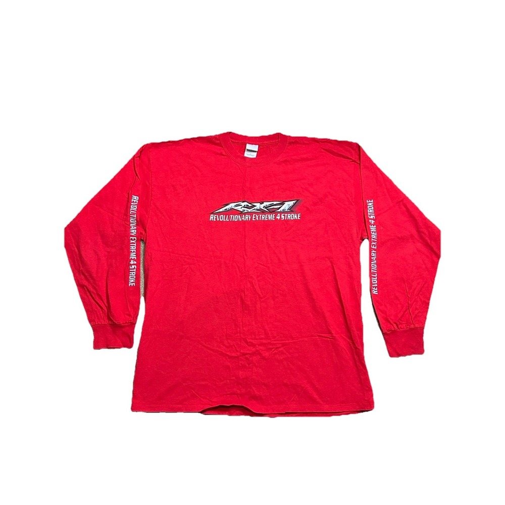 Y2K Yamaha Revolutionary Extreme 4Stroke T-shirt Long Sleeve Hit Red Size XL‎